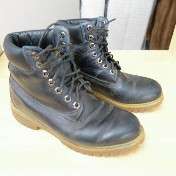Timberland Boots Mens 8 M Blue Hiking Outdoor Classic Leather Retro - Picture 1 of 10